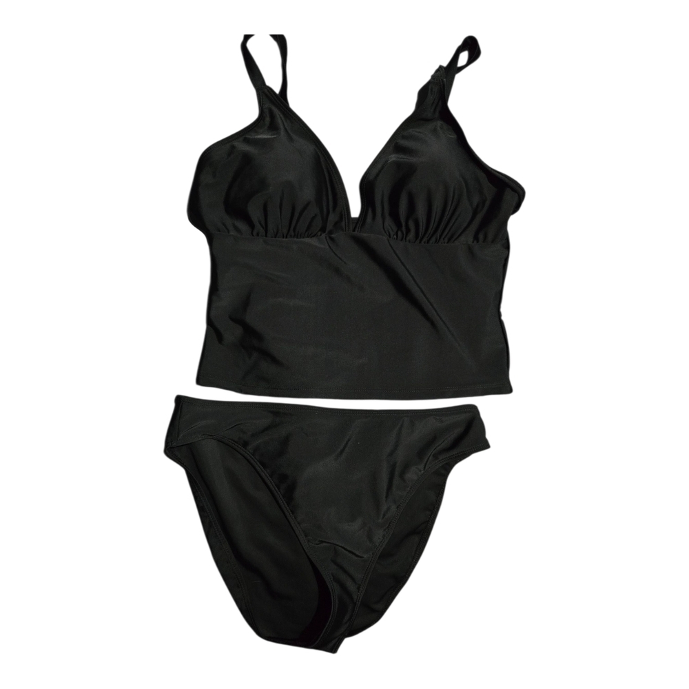 Tahari Black Tankini Bikini Set